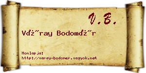 Váray Bodomér névjegykártya